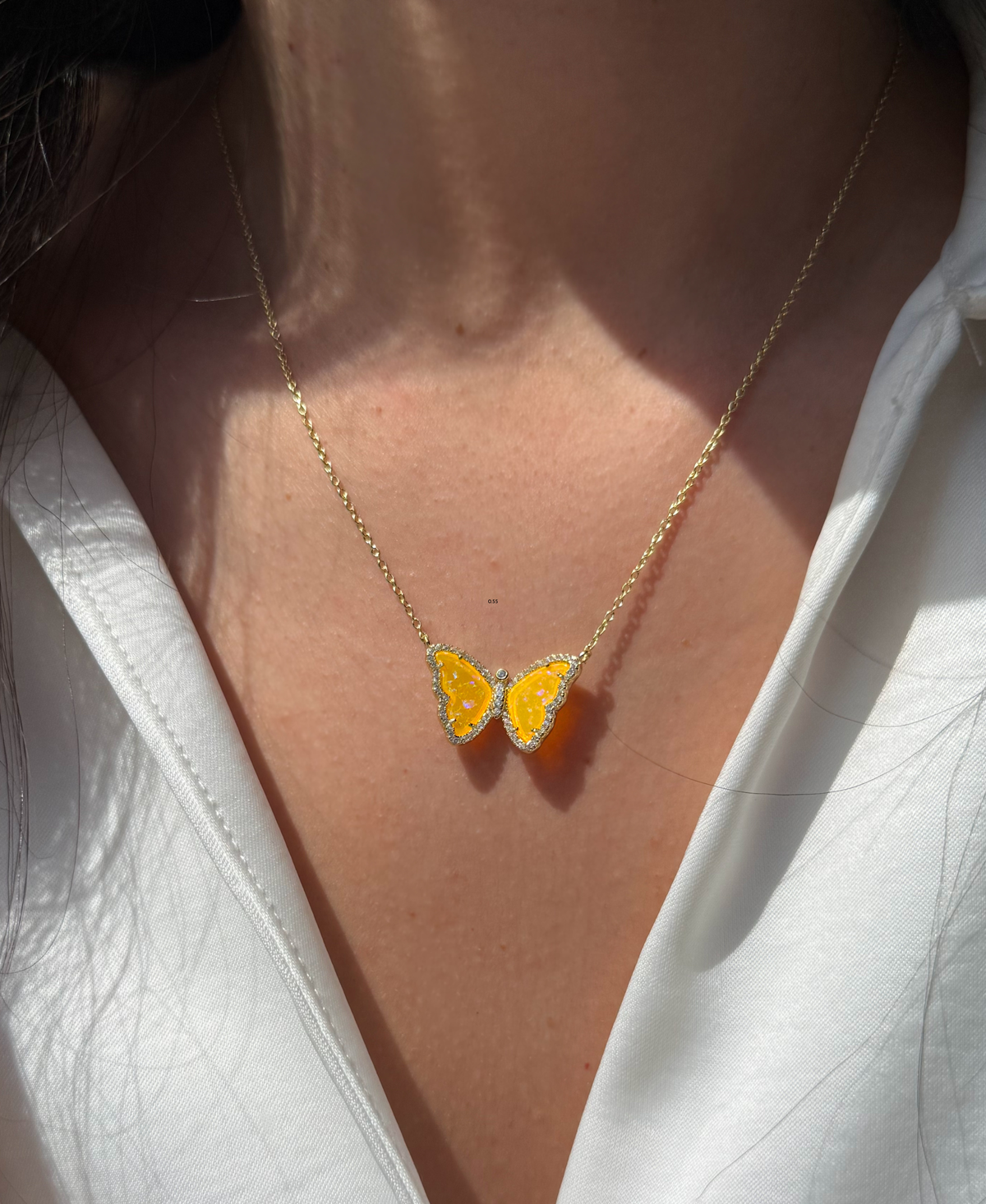 Gift Set | Opal Butterfly Necklace With Opal Butterfly Stud Earrings