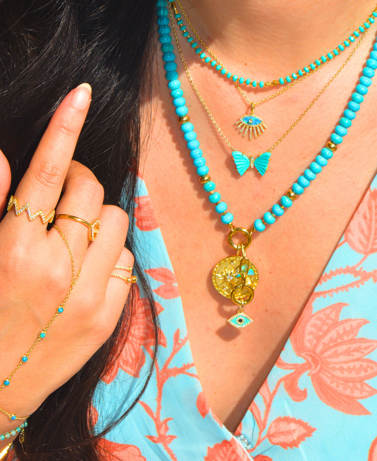 Eternal Line Hand Chain Bracelet With Opal