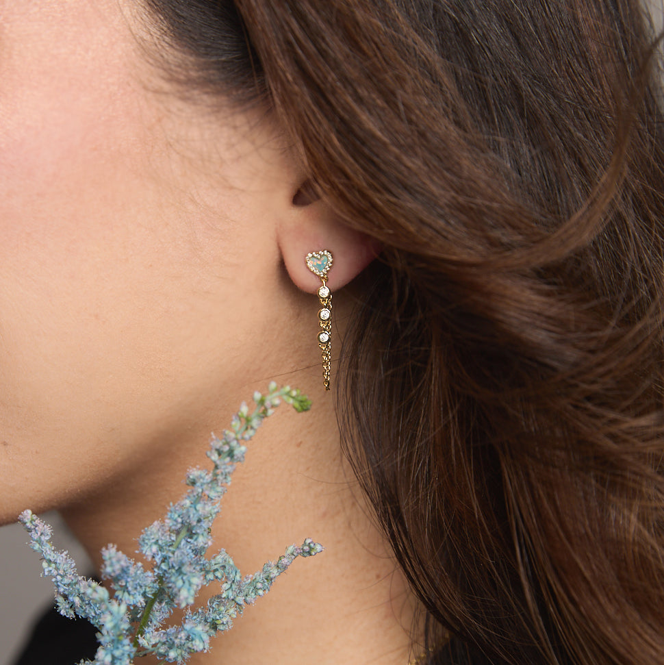 opal heart chain studs lifestyle