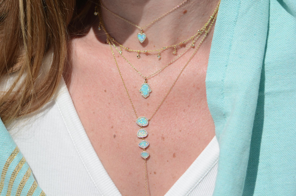 Gift Set | Mini Amore Opal Heart Necklace With Studs