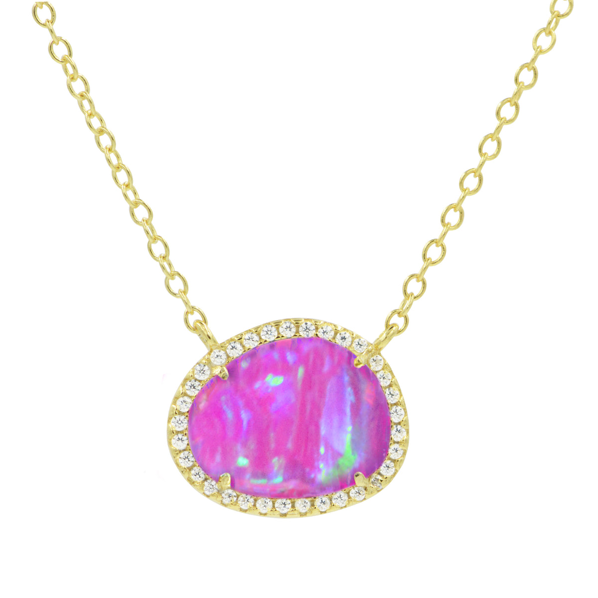 Opal kokoto necklace fuchsia gold