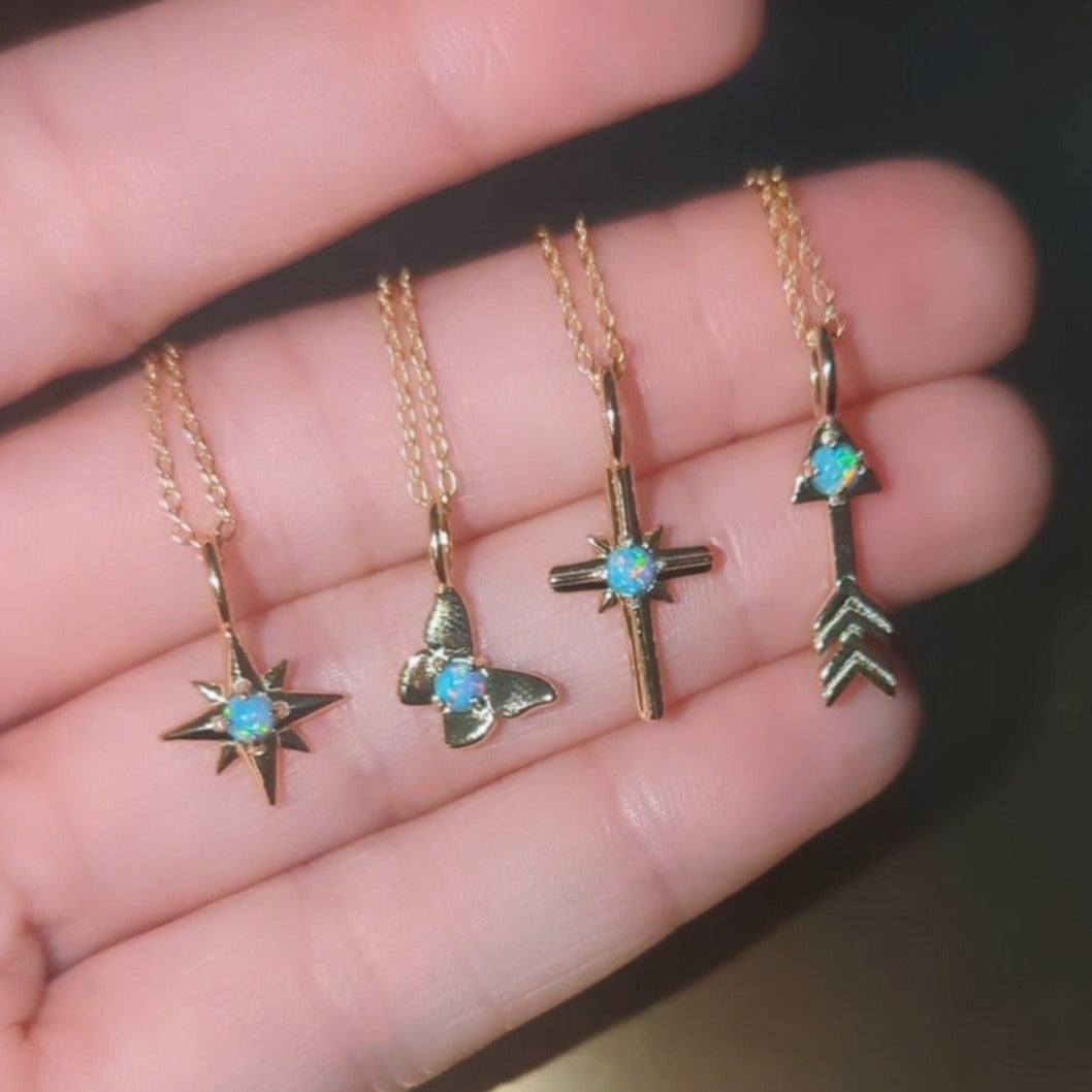 Tiny Star Necklace Diamond Necklace Opal Necklace Delicate Necklace Stacking Necklace Charm Jewelry Beach Necklace on sale Fun Trendy