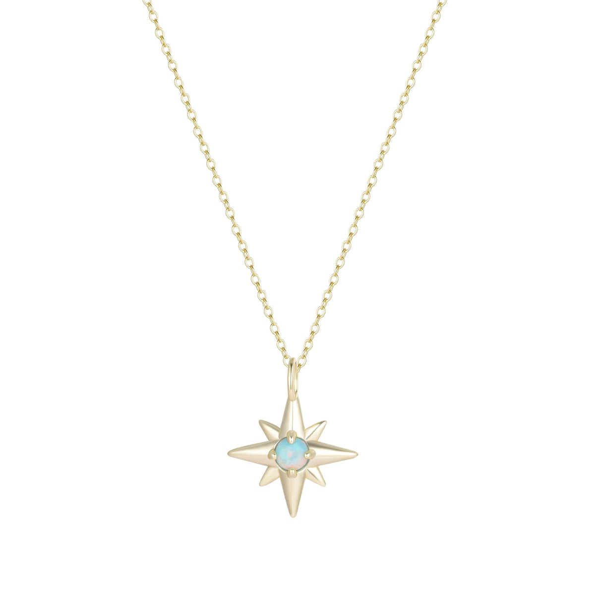 opal star mini charm necklace