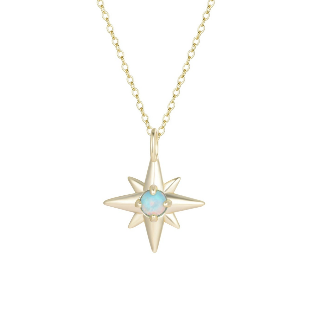 Opal Star Charm Necklace