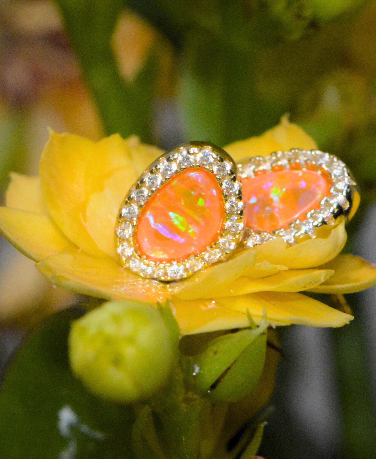 Opal Pebble Stud Earrings