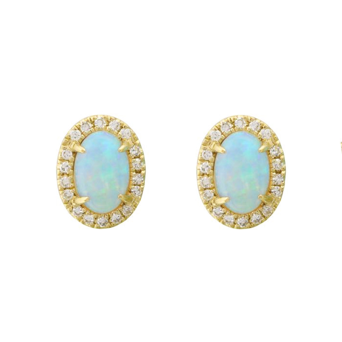 ethiopian opal stud earrings with diamonds