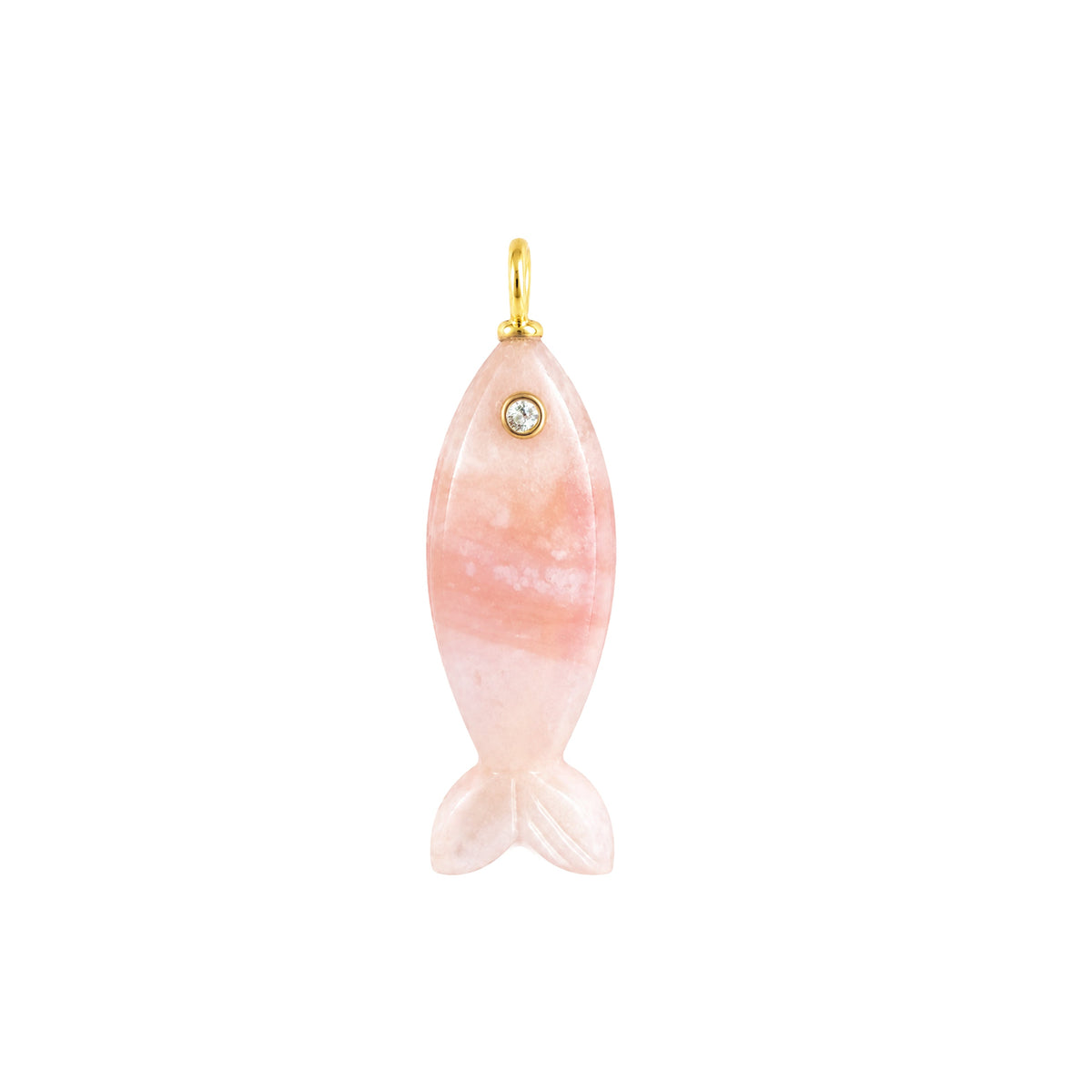 Mini Fish Gemstone Pendant With Topaz