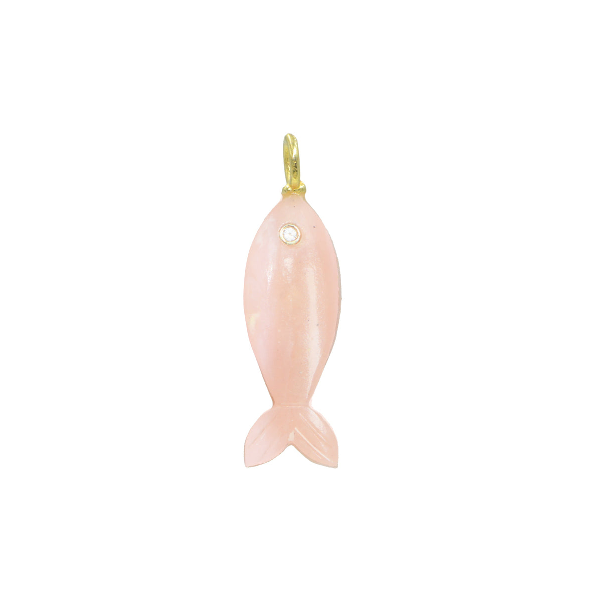 Mini Fish Gemstone Pendant With Topaz