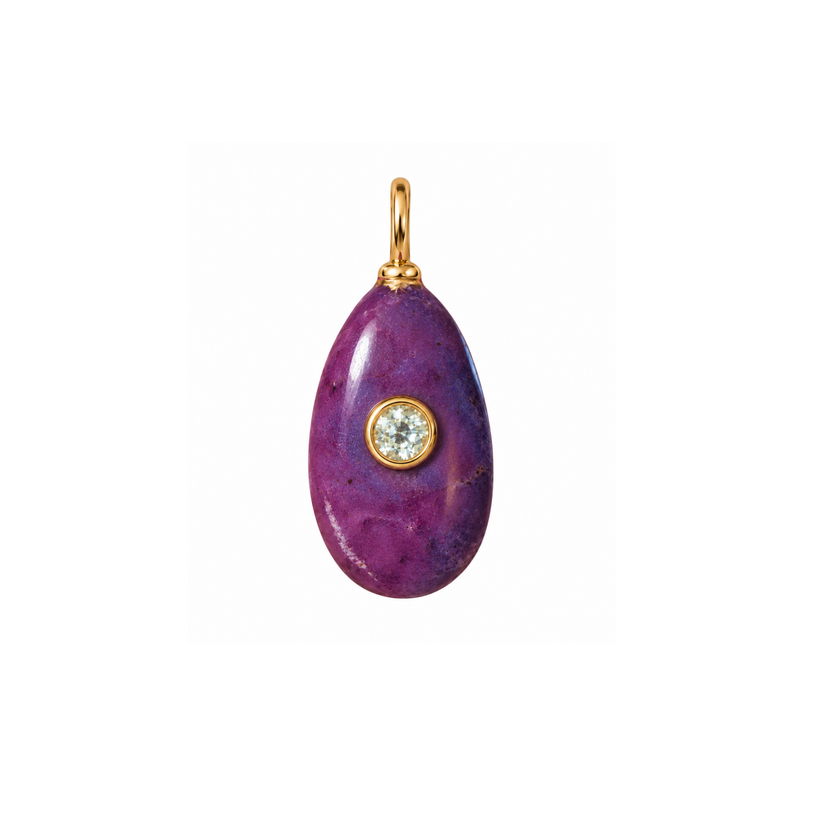 Purple Turquoise Gemstone Pendant With Topaz
