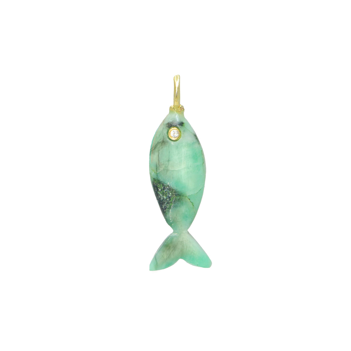 Mini Fish Gemstone Pendant With Topaz