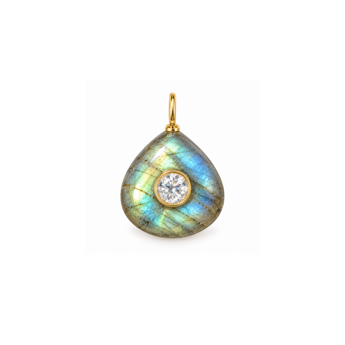 rounded trillion labradorite pendant