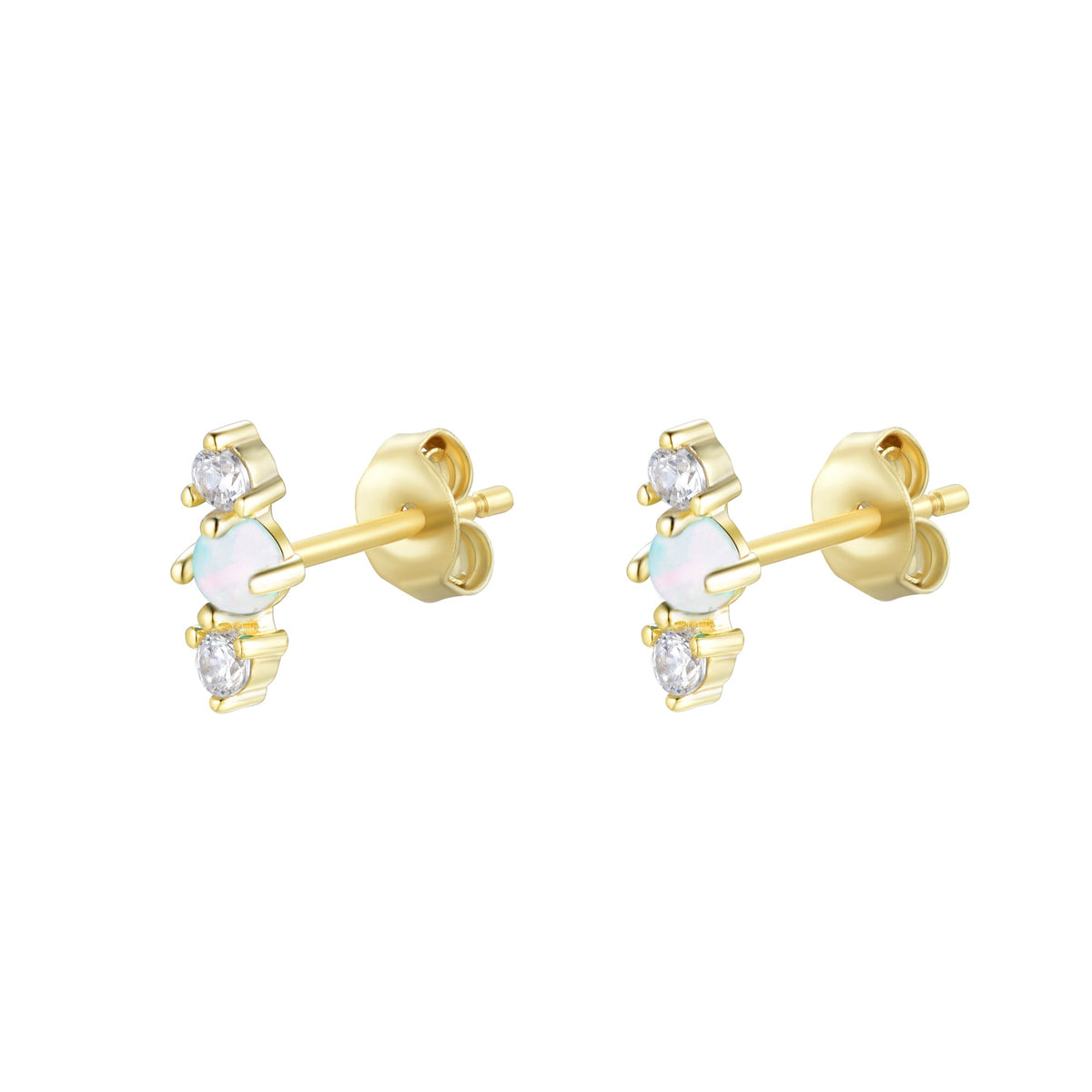stars align opal cluster stud earrings white opal gold