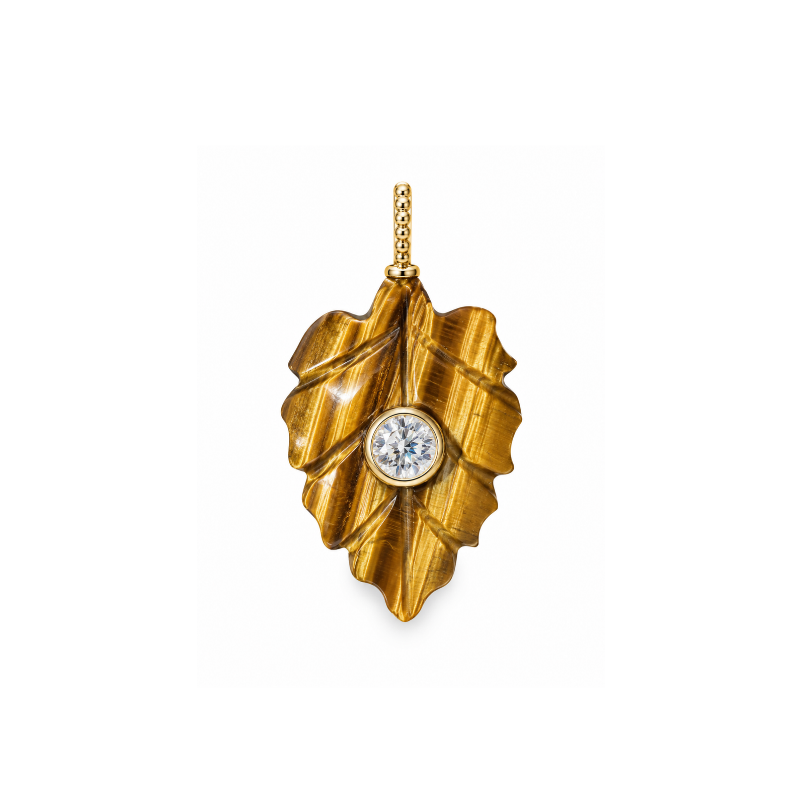 Tigers Eye Gemstone Pendant With Topaz