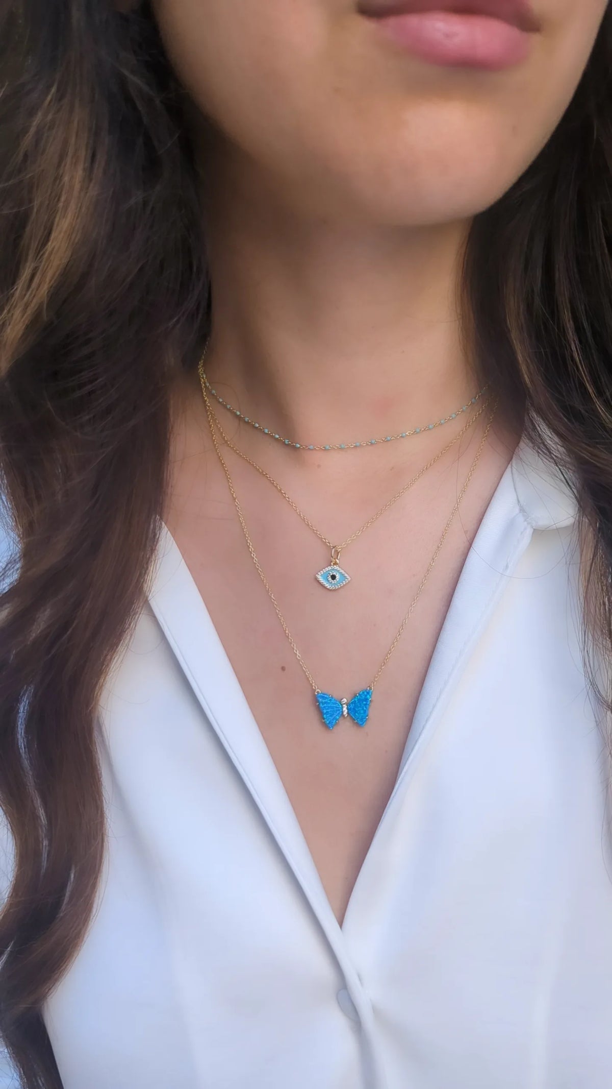 Enamel Beaded Chain Necklace