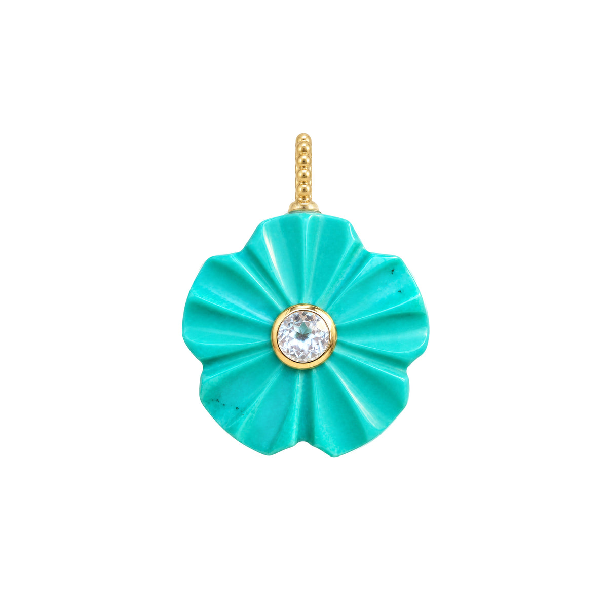 Flower Gemstone Pendant With Topaz Turquoise