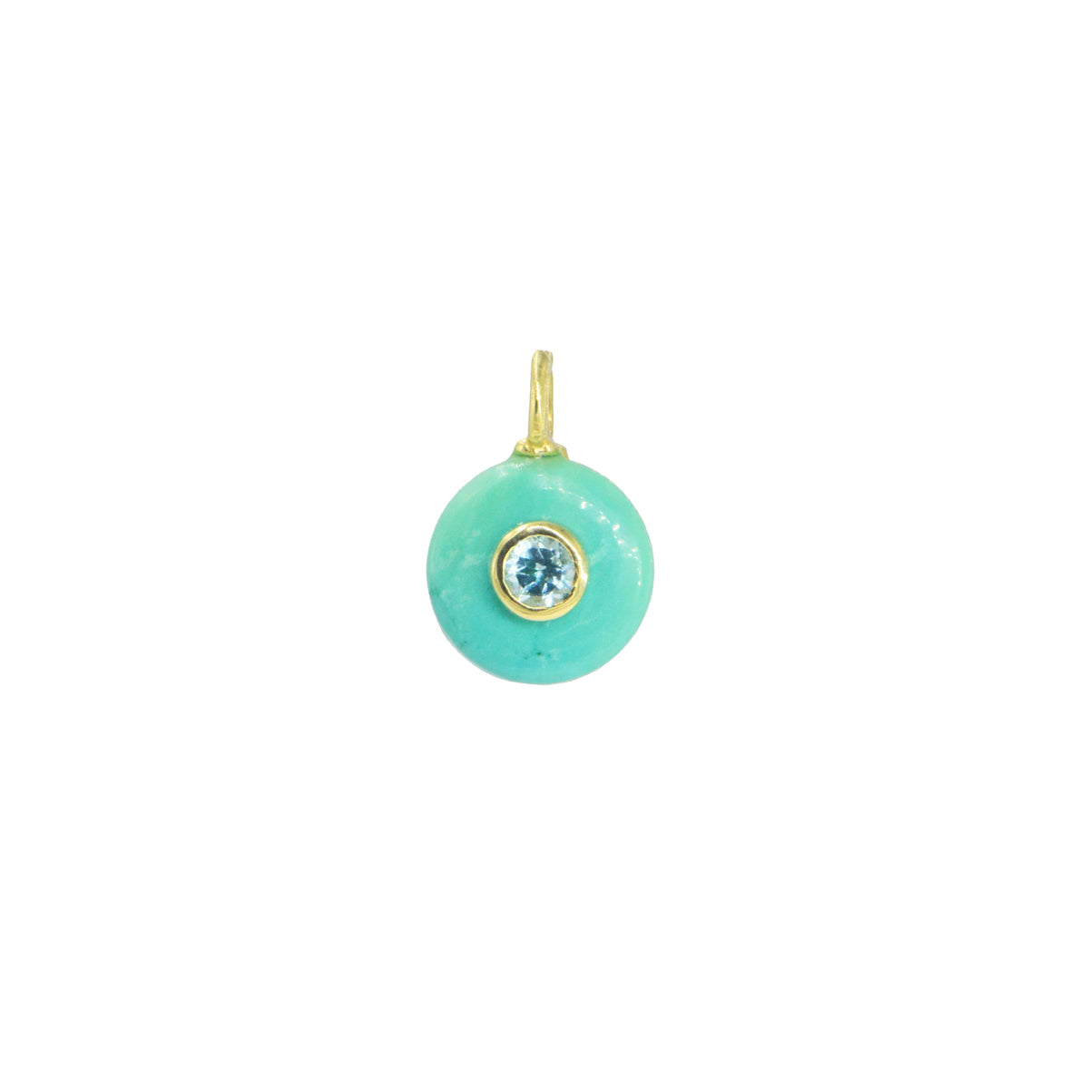 Turquoise Gemstone Pendant With Topaz
