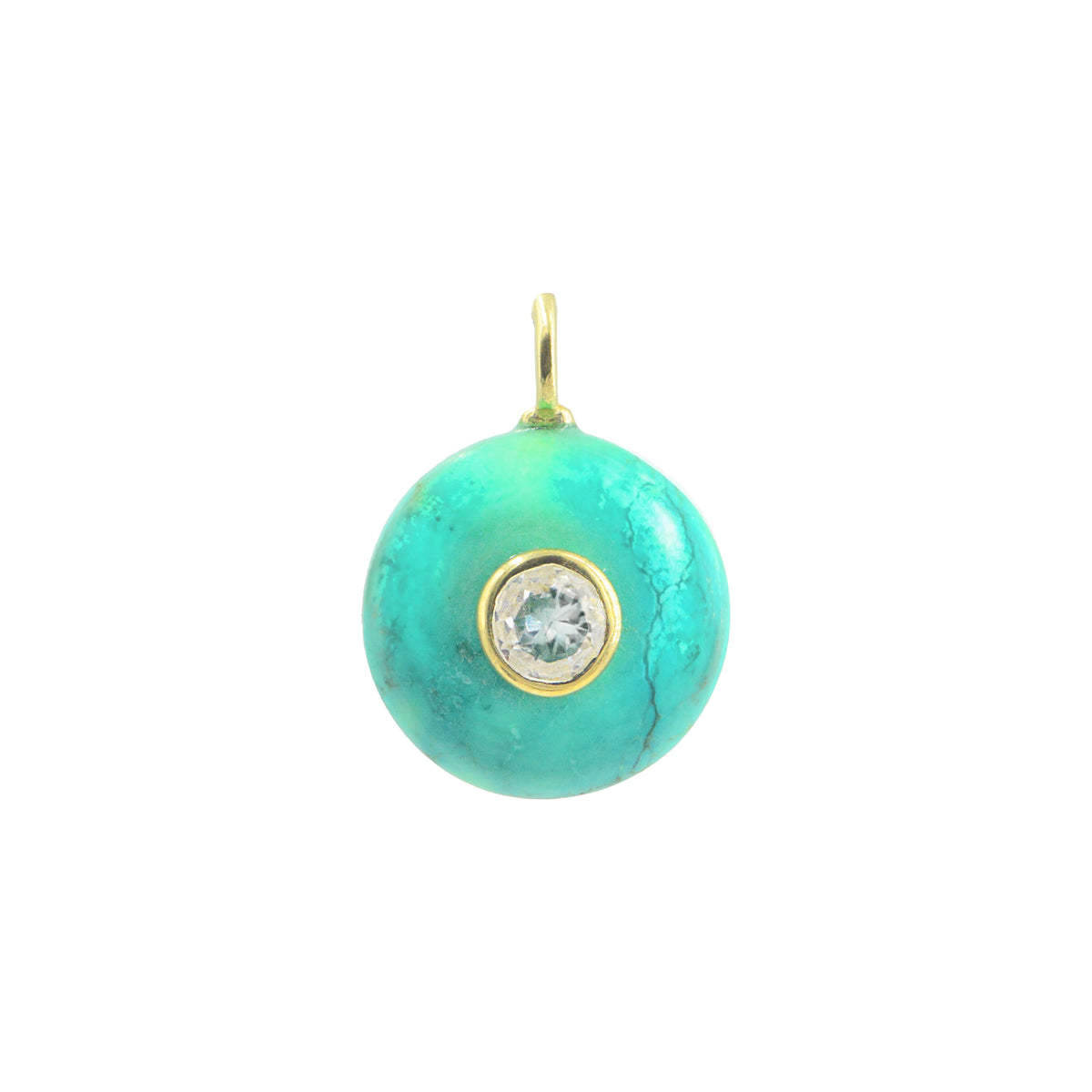 Turquoise Gemstone Pendant With Topaz