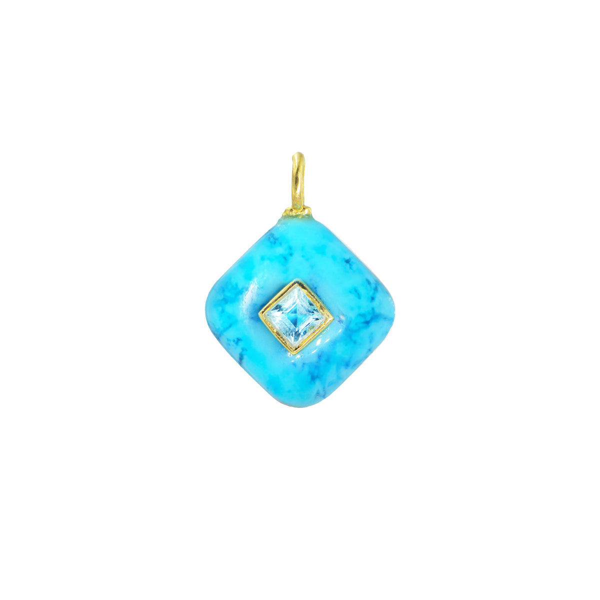Turquoise Howlite Gemstone Pendant With Topaz