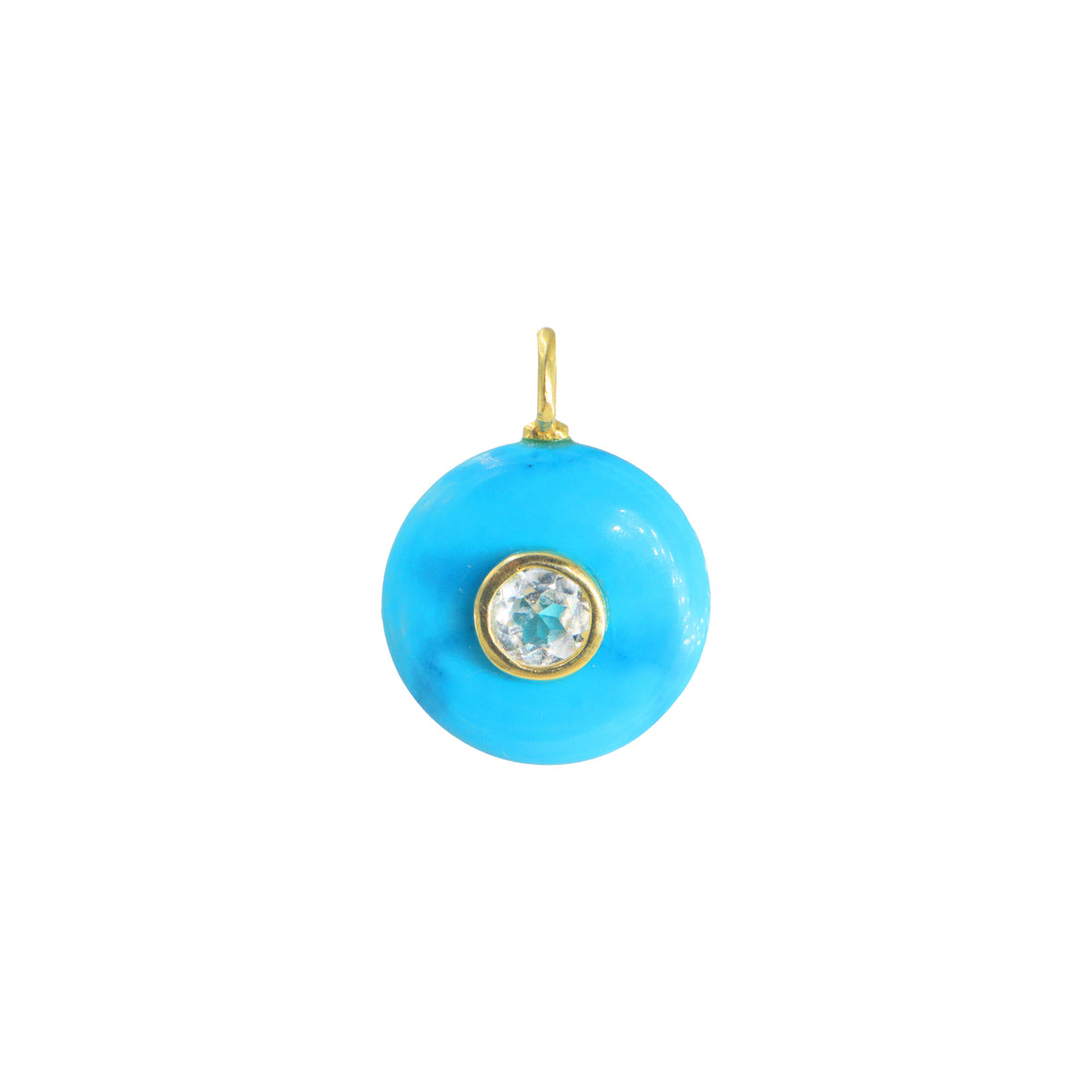 Turquoise Howlite Gemstone Pendant With Topaz