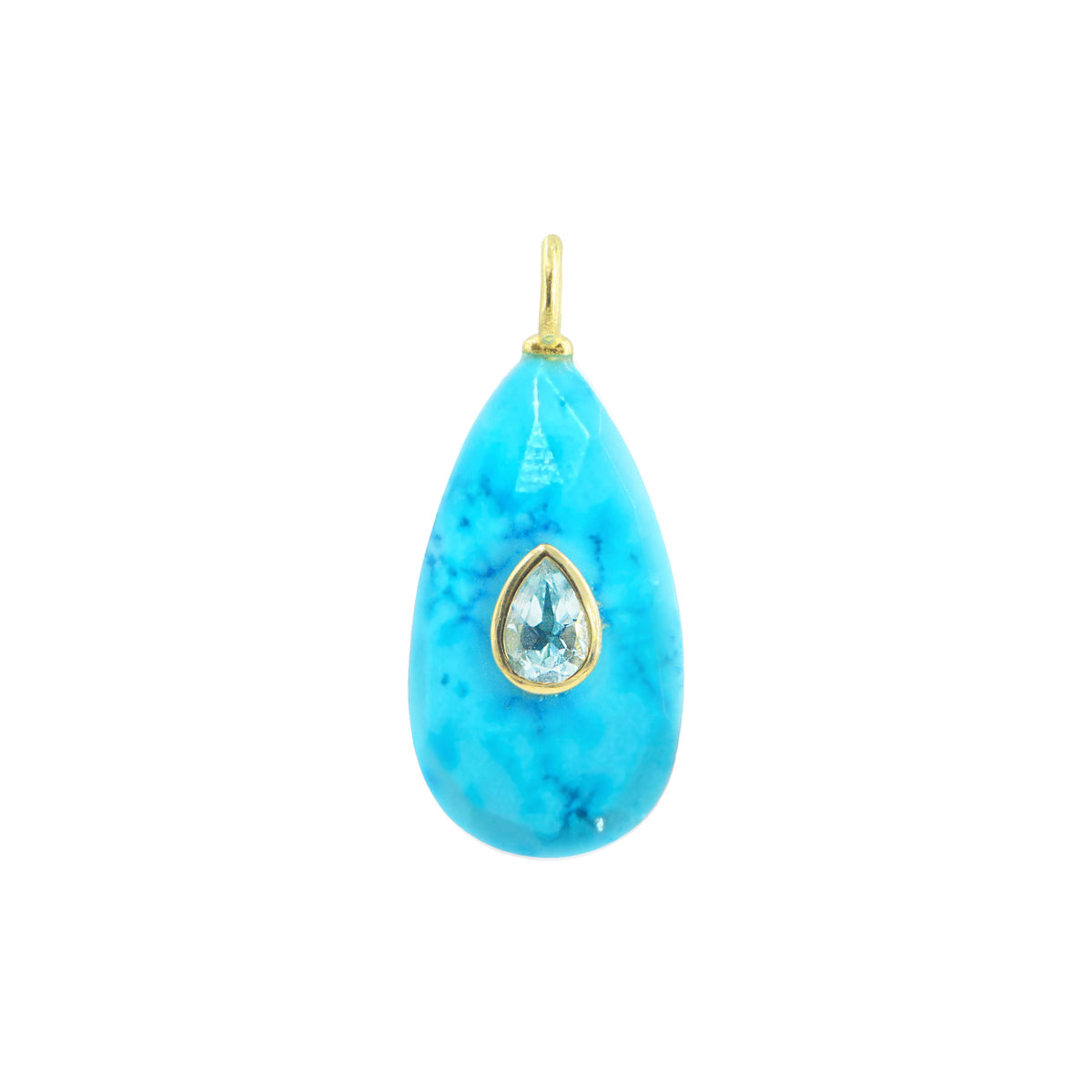 Turquoise Howlite Gemstone Pendant With Topaz