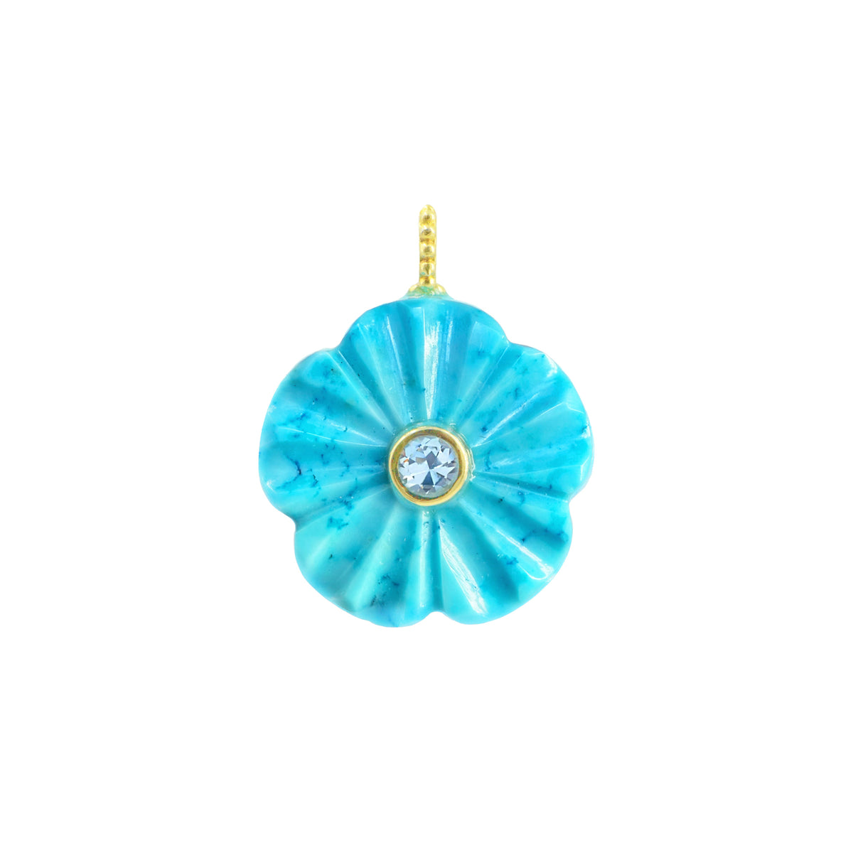 Turquoise Howlite Gemstone Pendant With Topaz