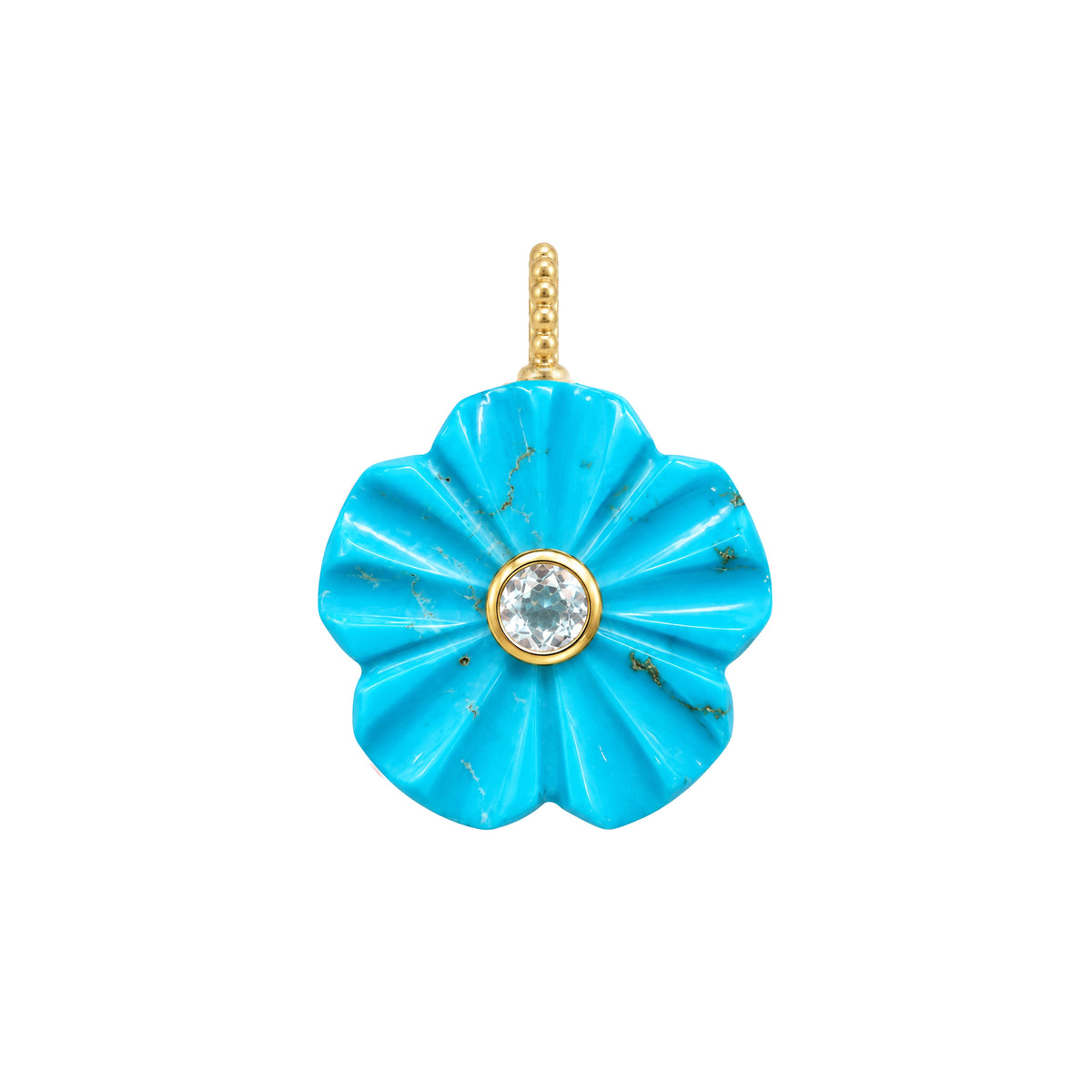 Flower Gemstone Pendant With Topaz Turquoise Howlite