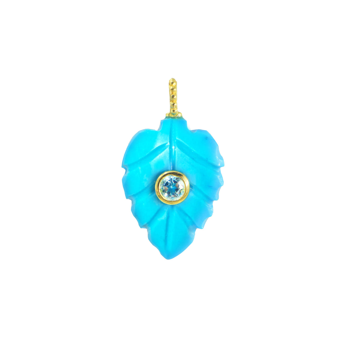 Turquoise Howlite Gemstone Pendant With Topaz