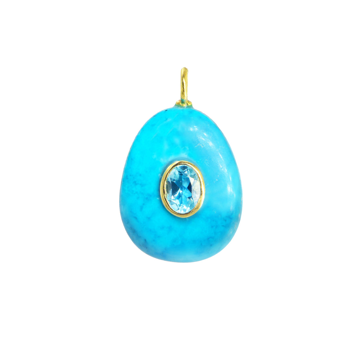 Turquoise Howlite Gemstone Pendant With Topaz