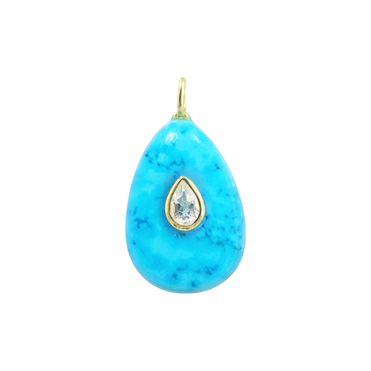 Turquoise Howlite Gemstone Pendant With Topaz