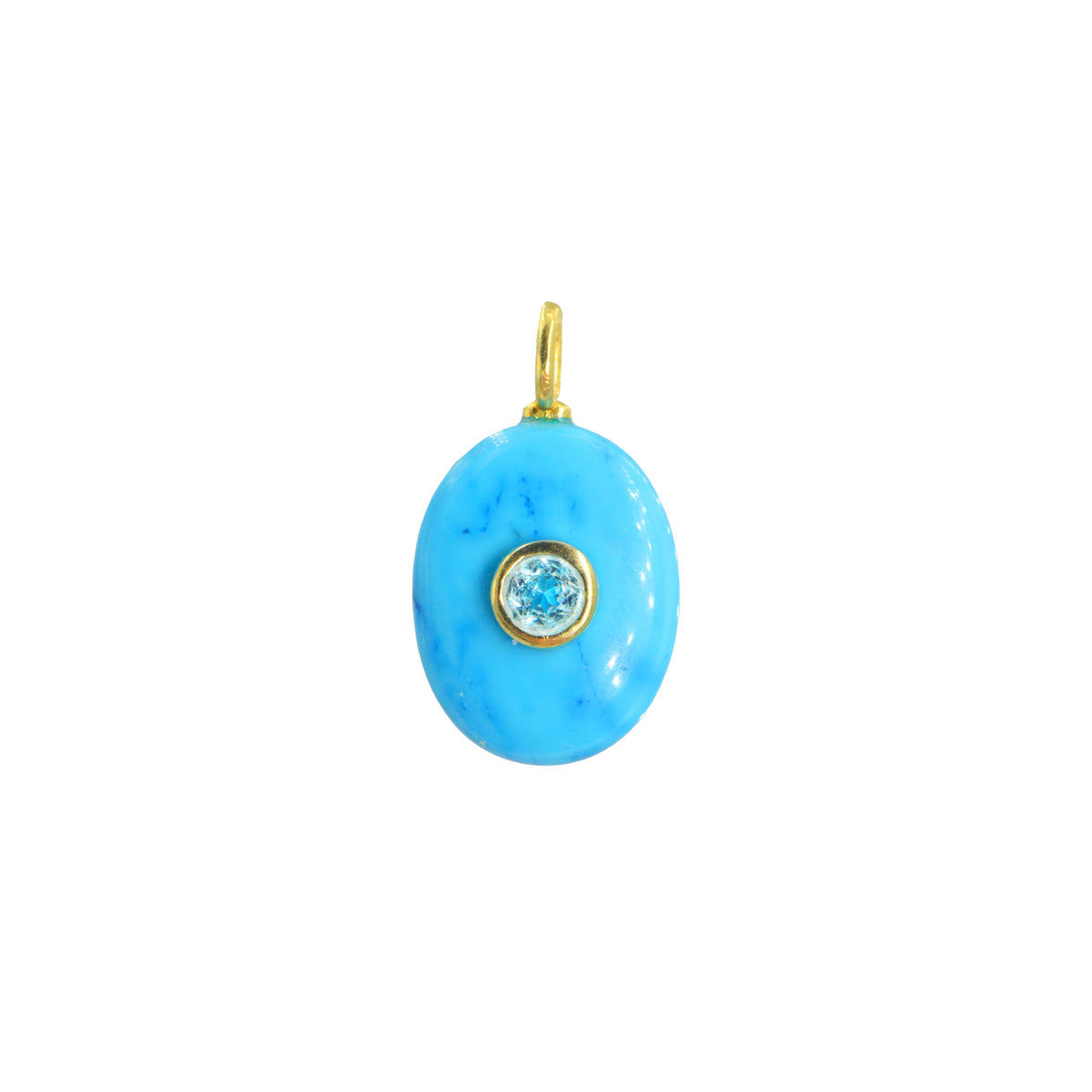Turquoise Howlite Gemstone Pendant With Topaz