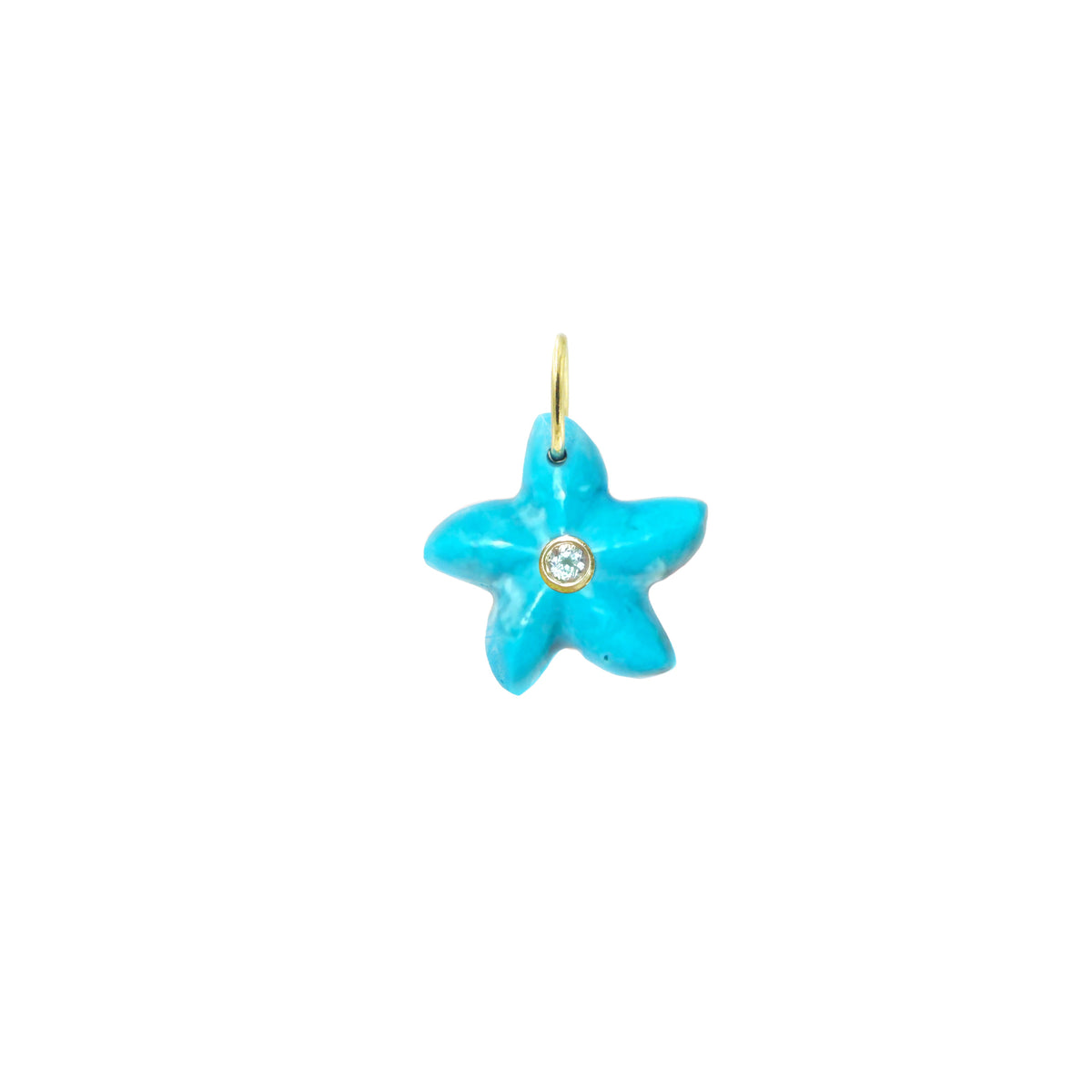 Star Fish Gemstone Pendant With Topaz Turquoise Howlite