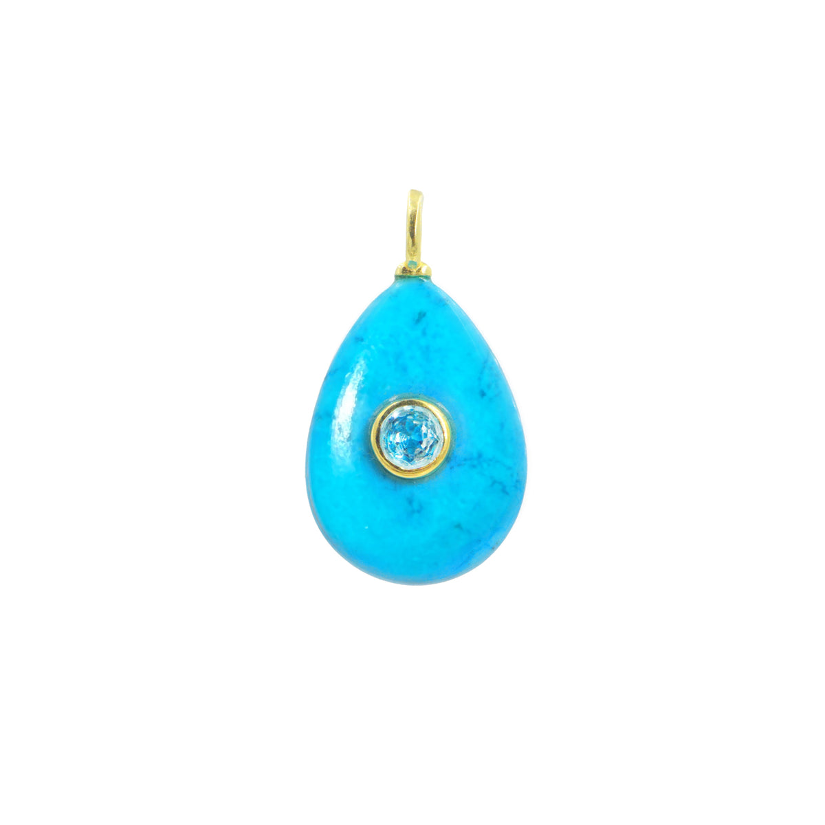 Turquoise Howlite Gemstone Pendant With Topaz