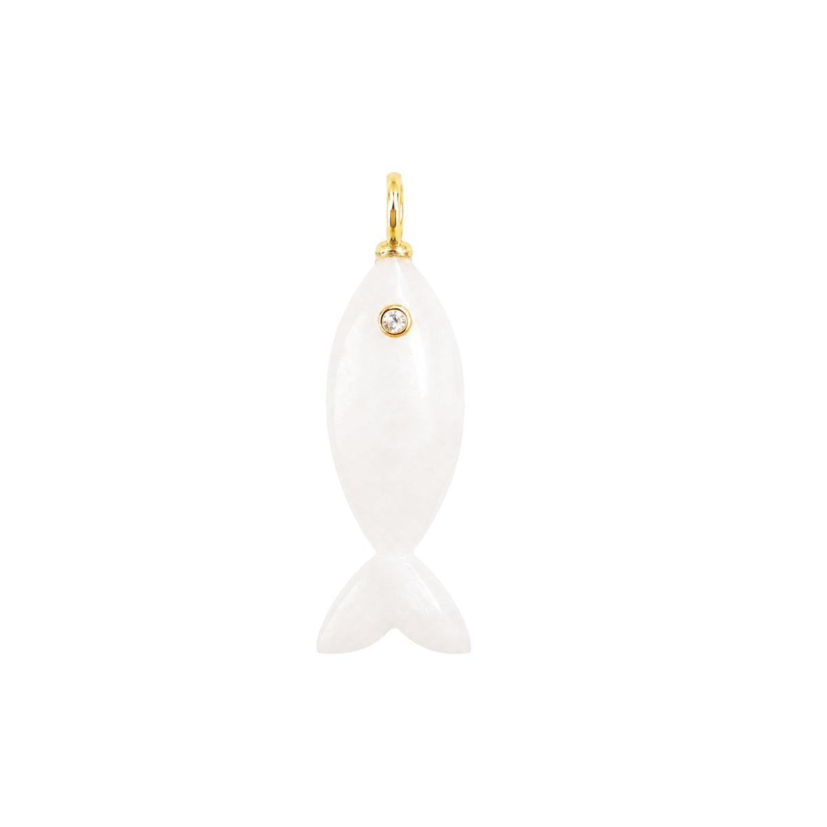 Mini Fish Gemstone Pendant With Topaz