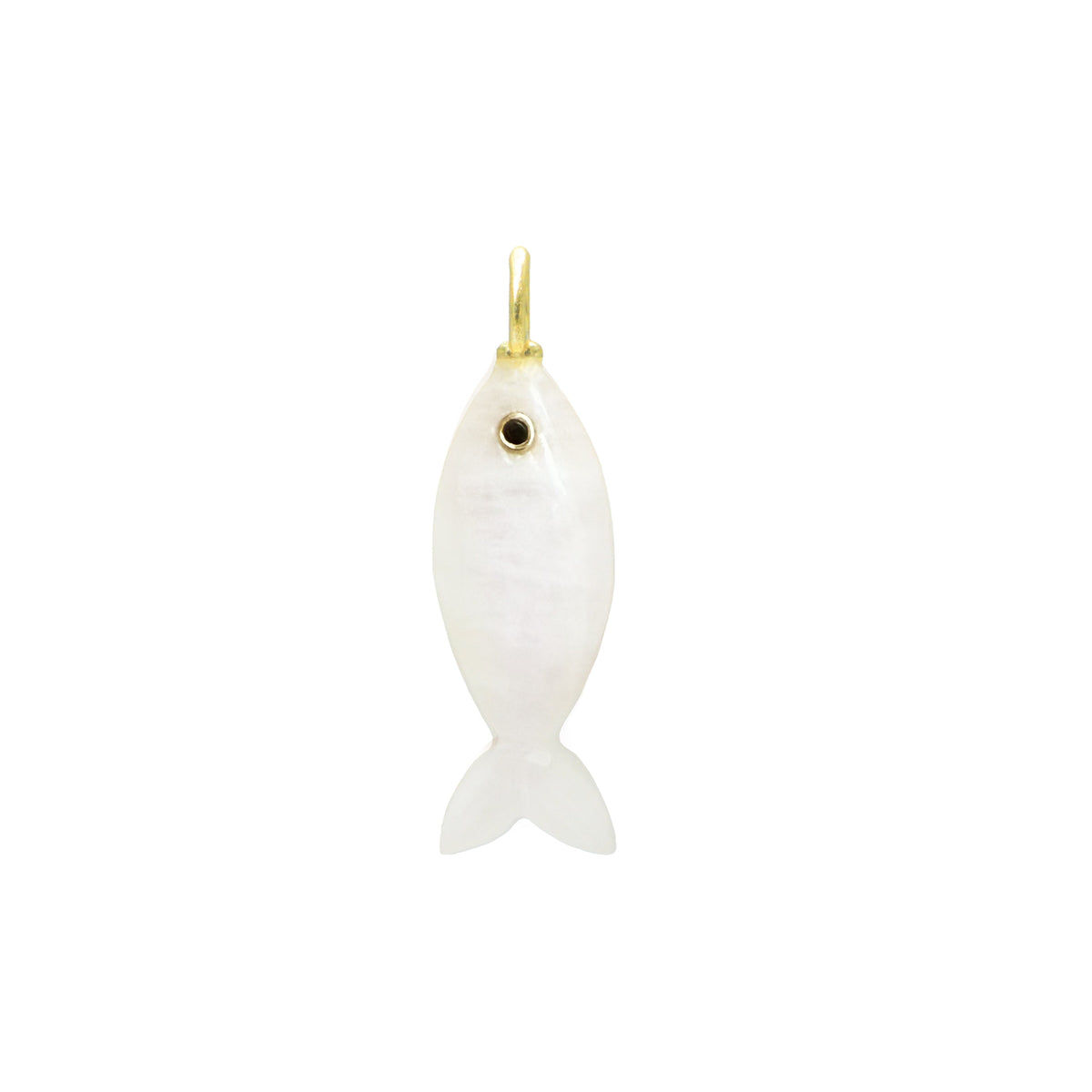 Mini Fish Gemstone Pendant With Topaz