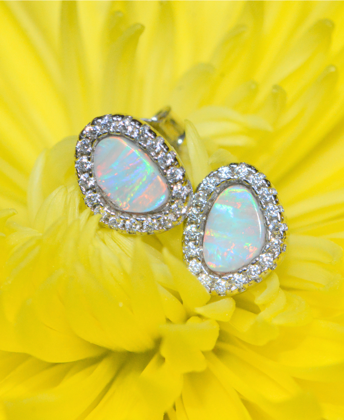 Opal Pebble Stud Earrings
