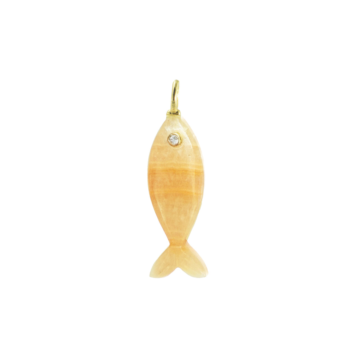 Mini Fish Gemstone Pendant With Topaz