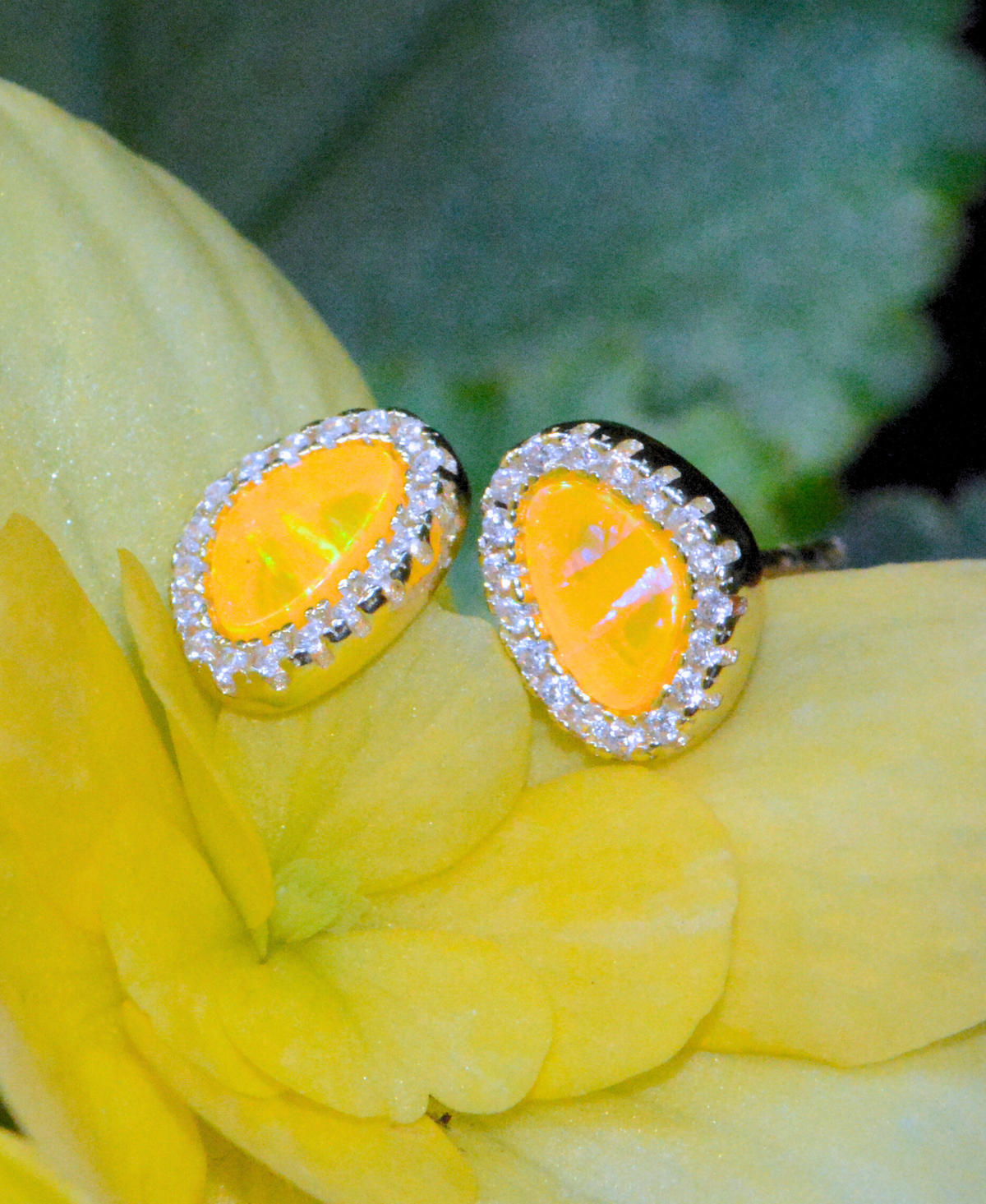 Opal Pebble Stud Earrings