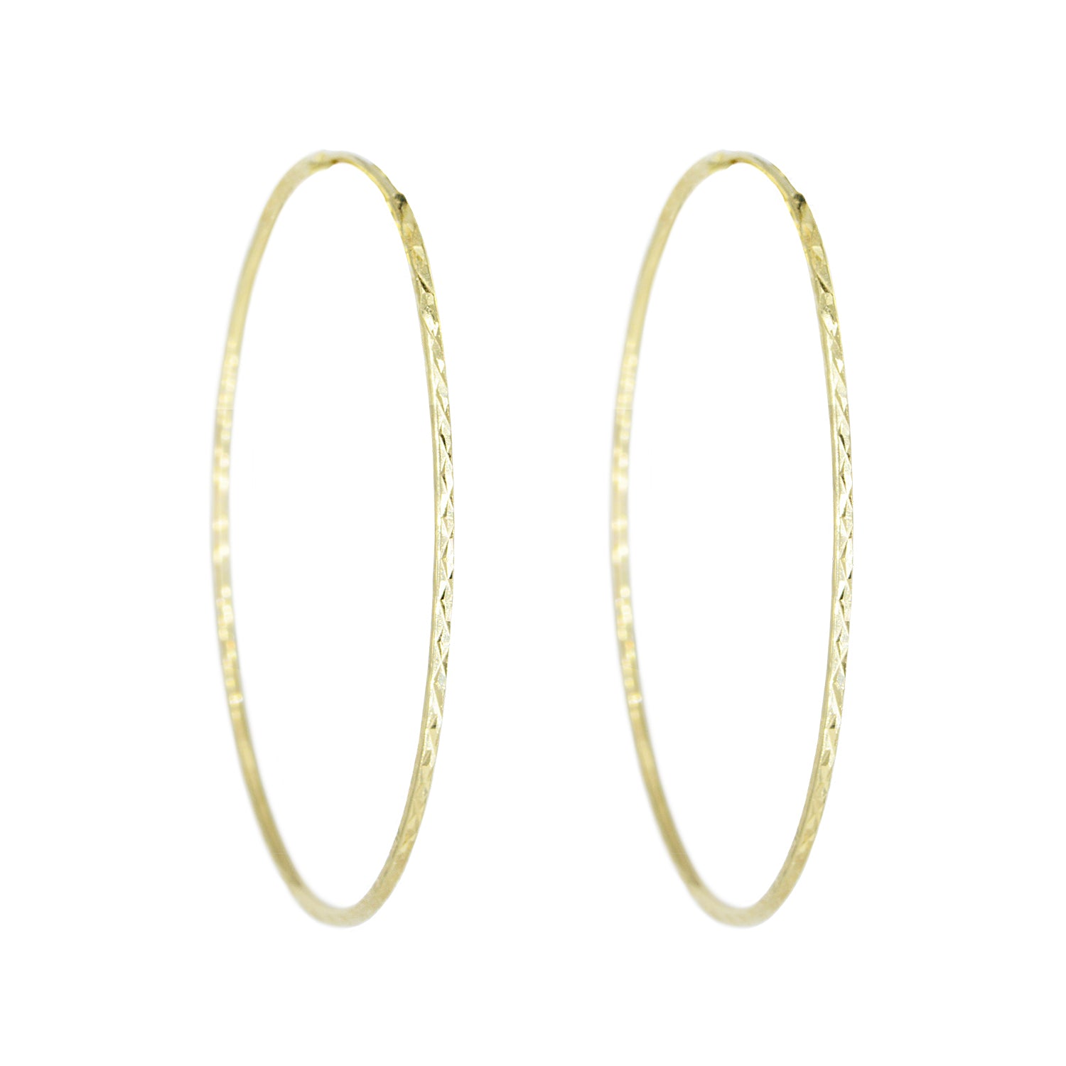 14k Large Gold Sparkle Hoop Earrings KAMARIA