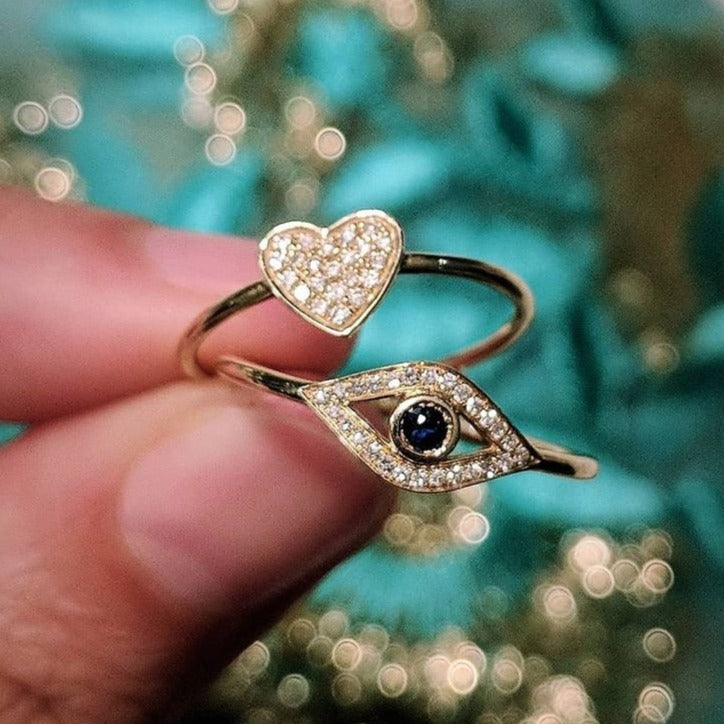 Heart Ring with Diamonds