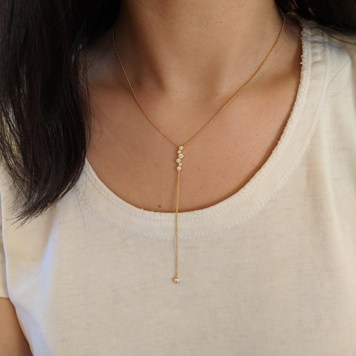 Constellation Line Lariat Necklace Lifestyle
