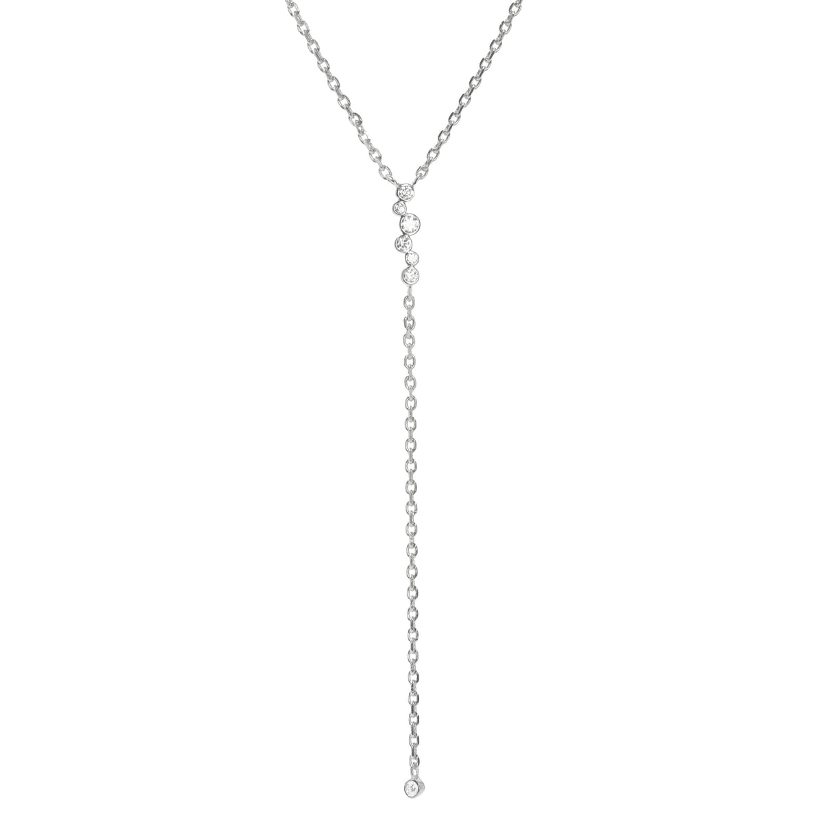 Constellation Line Lariat Necklace Silver
