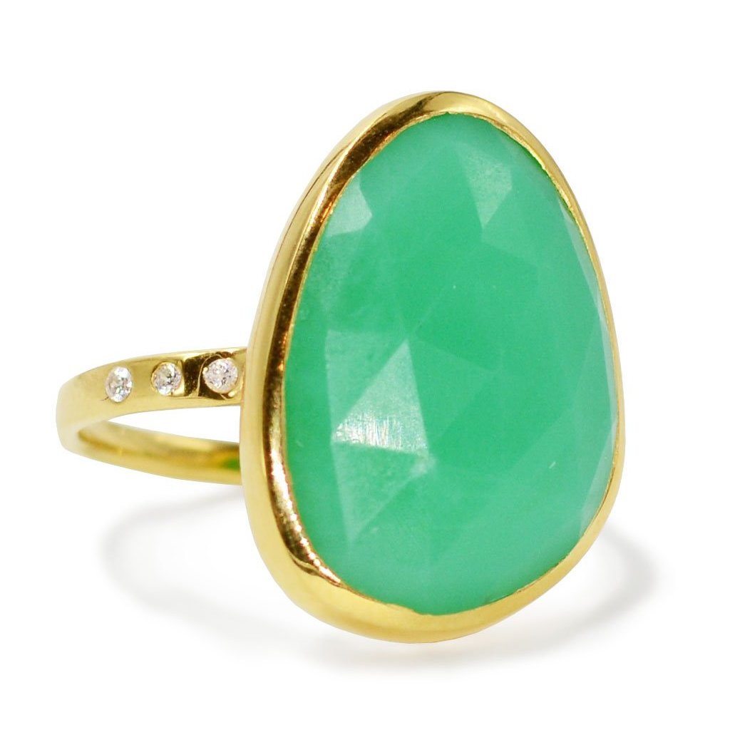 Chrysoprase Gemstone Ring