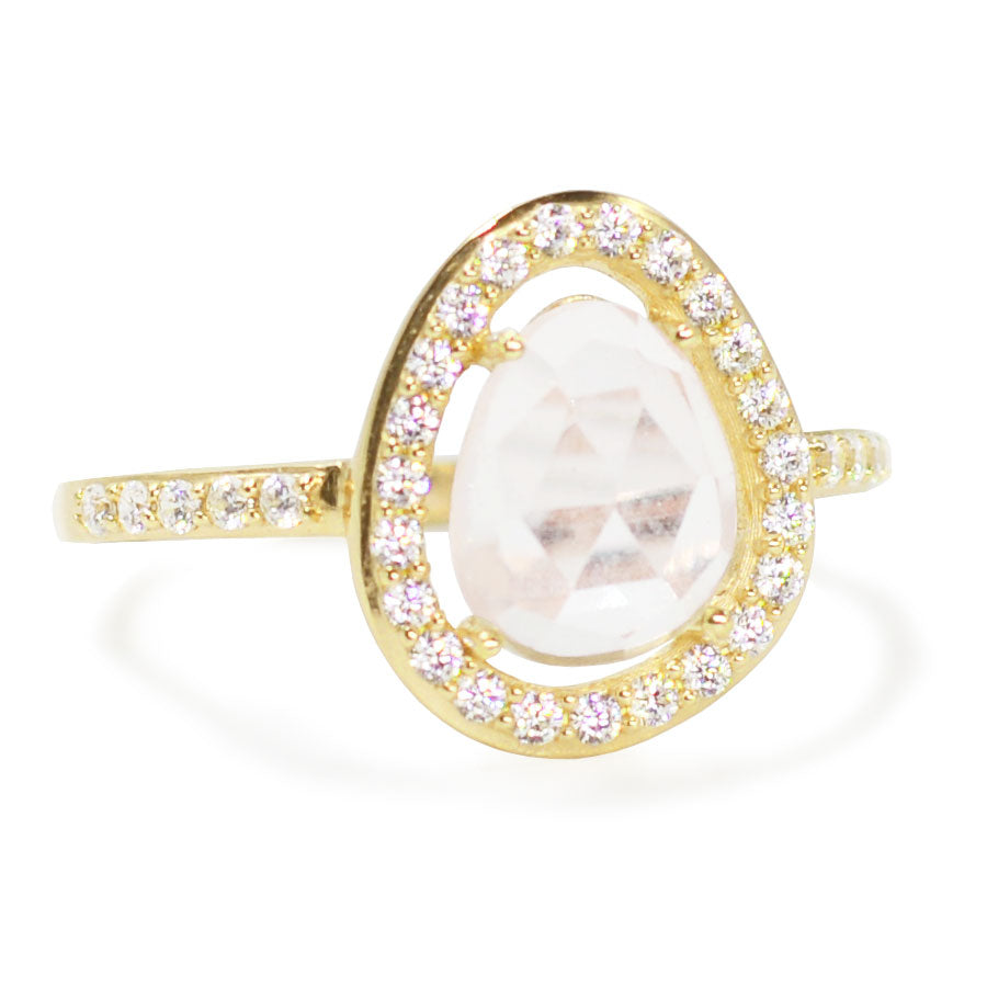 Deanna Ring Quartz With Crystals on Band