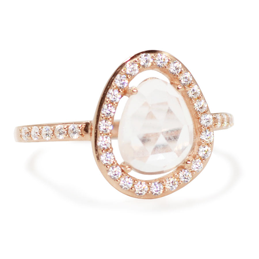 Deanna Ring Quartz With Crystals on Band