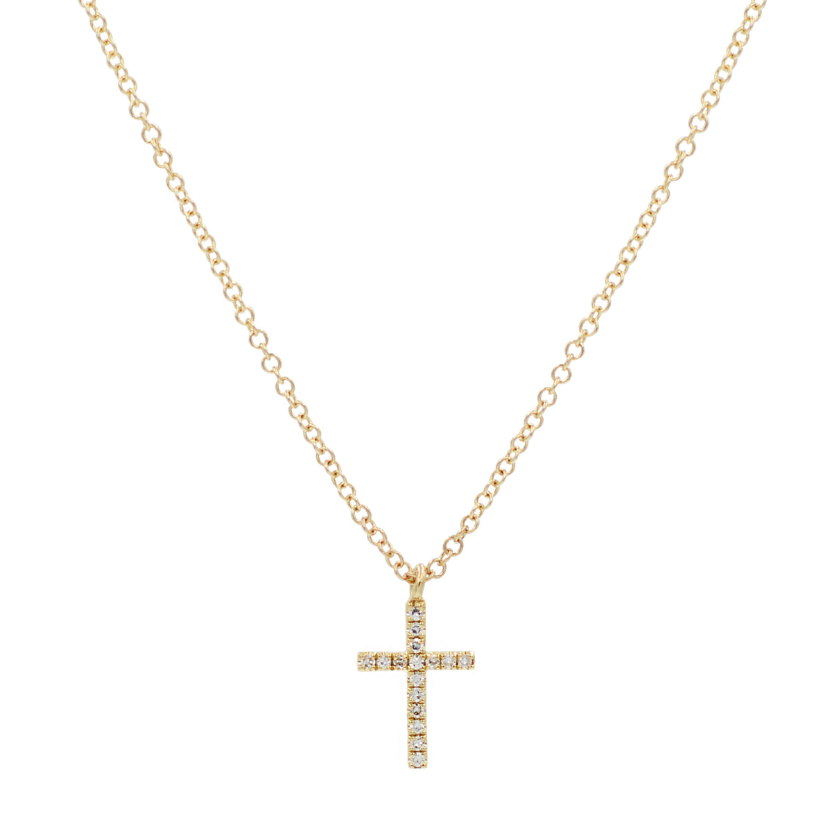 Diamond Cross Necklace - Mini
