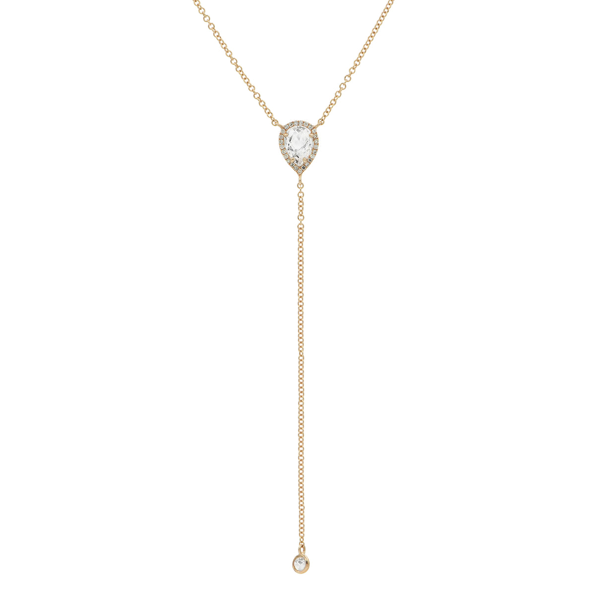 White Topaz and Diamond Lariat