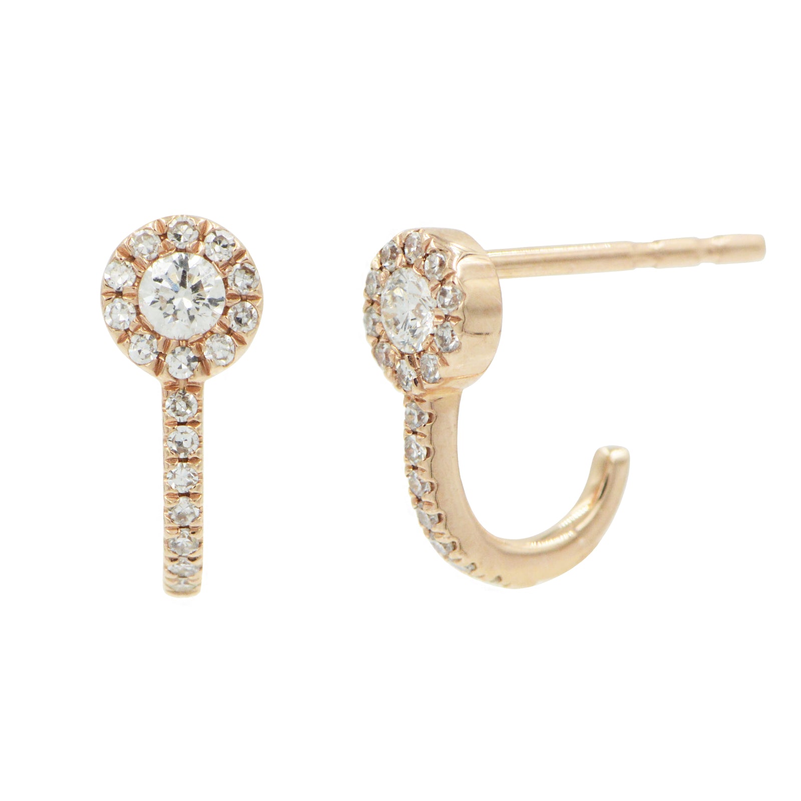 Circle Diamond Huggies