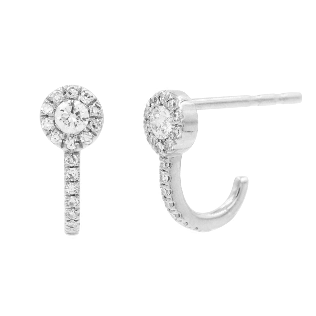 Circle Diamond Huggies