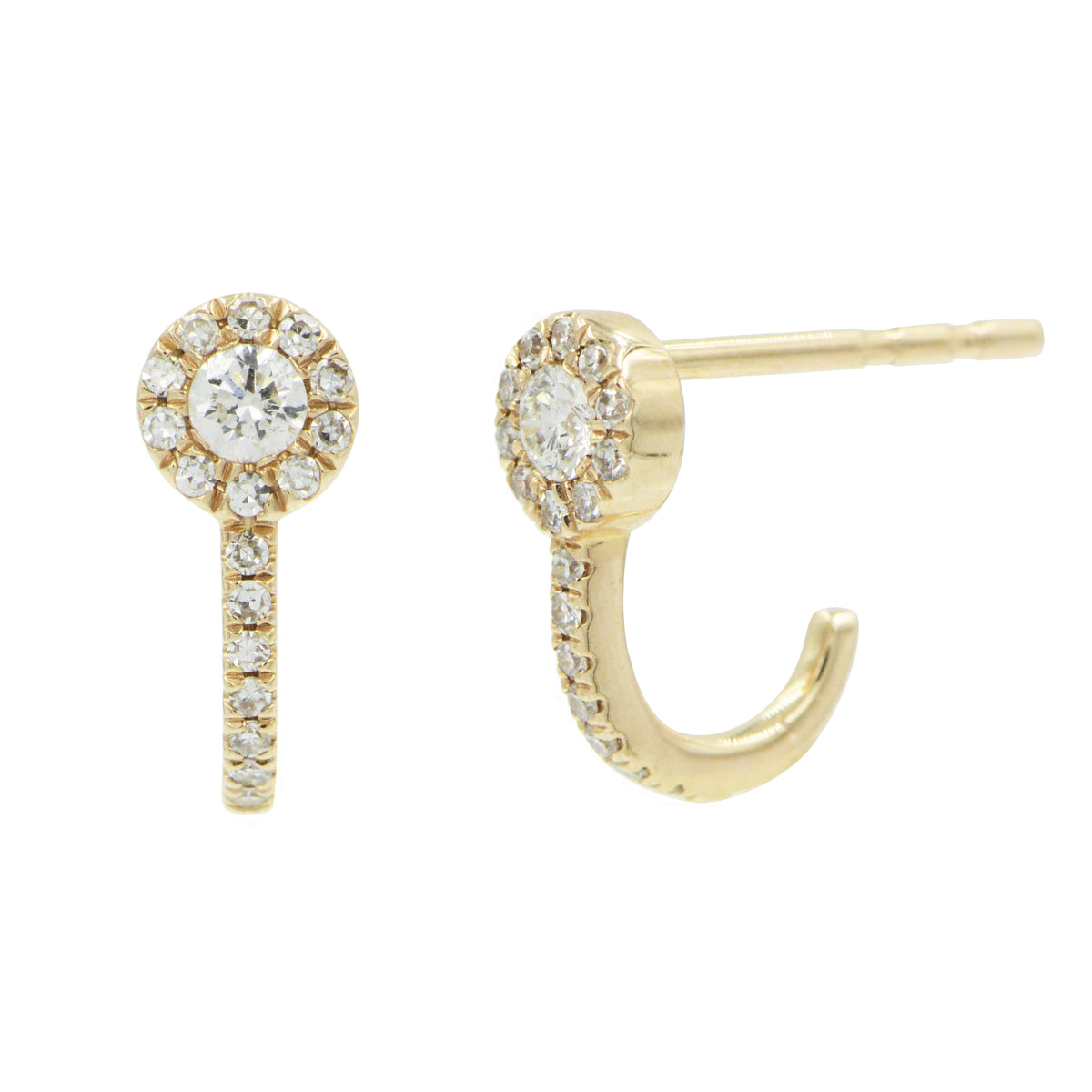 Circle Diamond Huggies