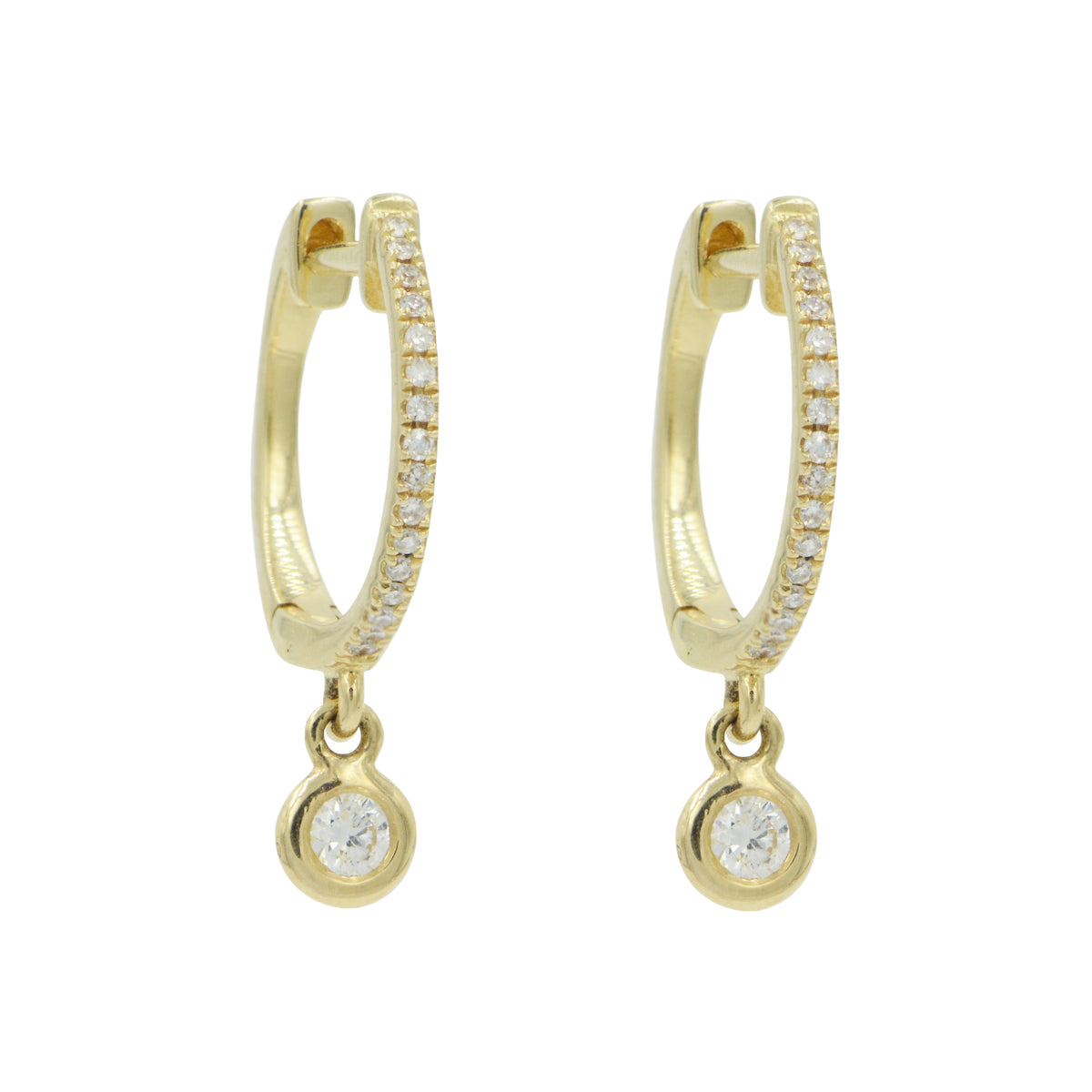 Huggies with Diamond Drops